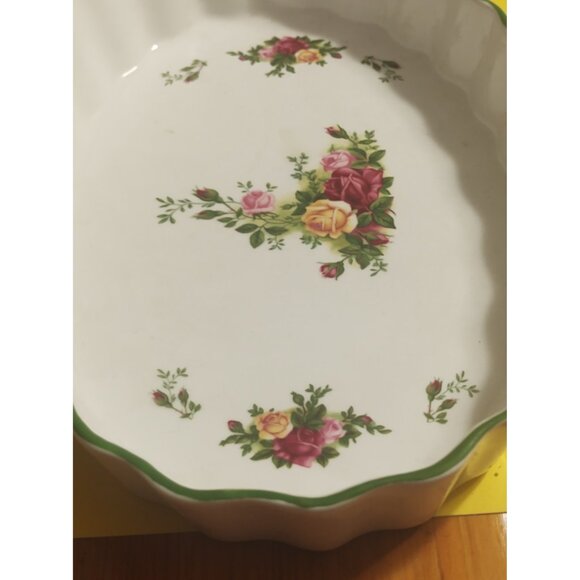 Royal Albert Quiche Tart Flan Tray Old Country Roses set of 3 (9", 10.5", 12.5") - Picture 11 of 16